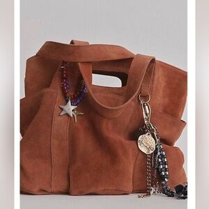FREE PEOPLE CARAVAN SUEDE TOTE NWOT in Saddle